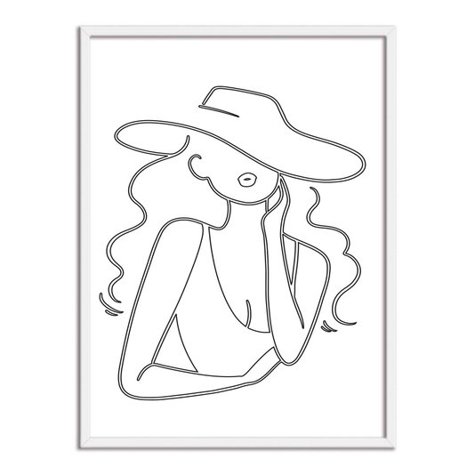 Quadro Decorativo Silhueta Cabelos Ondulados