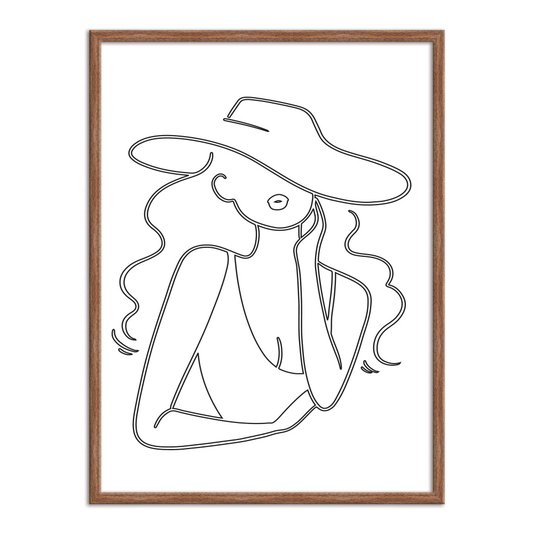 Quadro Decorativo Silhueta Cabelos Ondulados