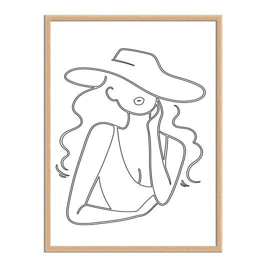 Quadro Decorativo Silhueta Cabelos Ondulados