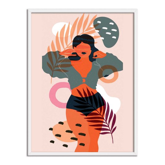 Quadro Decorativo Silhueta Feminina Bronzeada