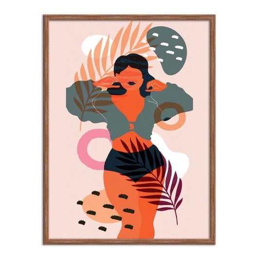 Quadro Decorativo Silhueta Feminina Bronzeada
