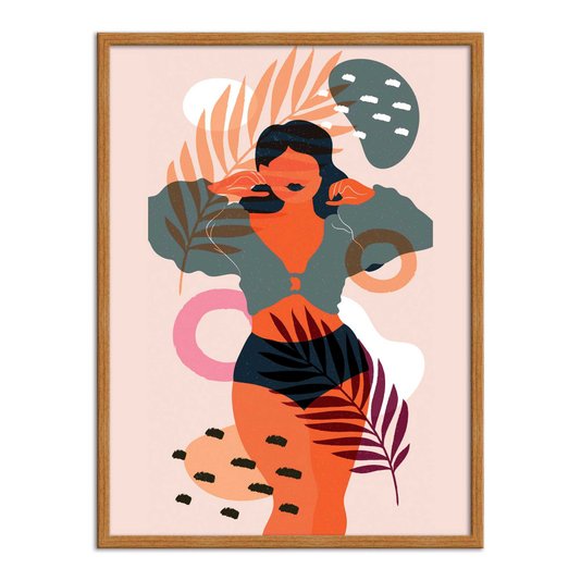 Quadro Decorativo Silhueta Feminina Bronzeada