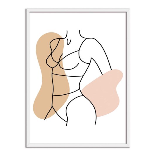 Quadro Decorativo Silhueta Feminina com Manchas Coloridas