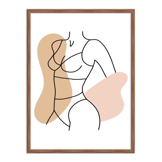 Quadro Decorativo Silhueta Feminina com Manchas Coloridas