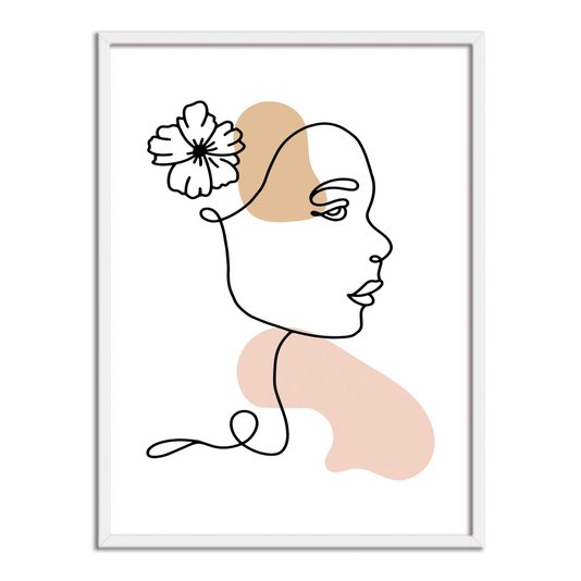 Quadro Decorativo Silhueta Flor No Cabelo