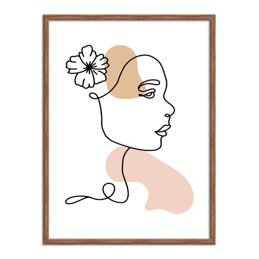 Quadro Decorativo Silhueta Flor No Cabelo