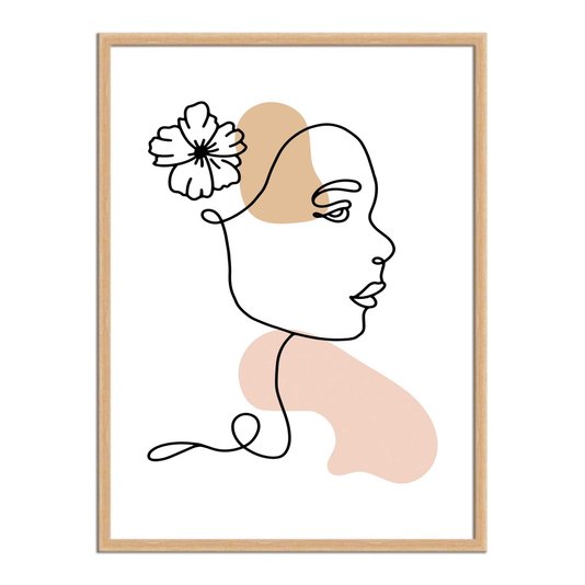 Quadro Decorativo Silhueta Flor No Cabelo