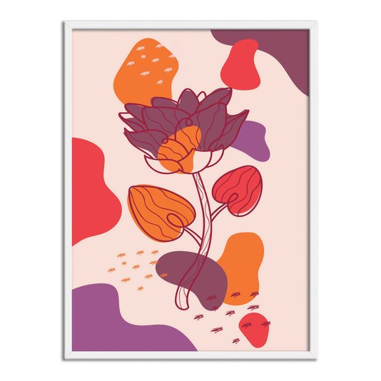 Quadro Decorativo Silhueta Flor Roxa