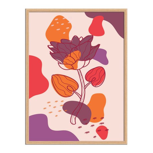 Quadro Decorativo Silhueta Flor Roxa