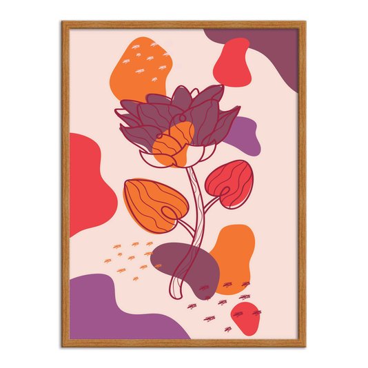 Quadro Decorativo Silhueta Flor Roxa