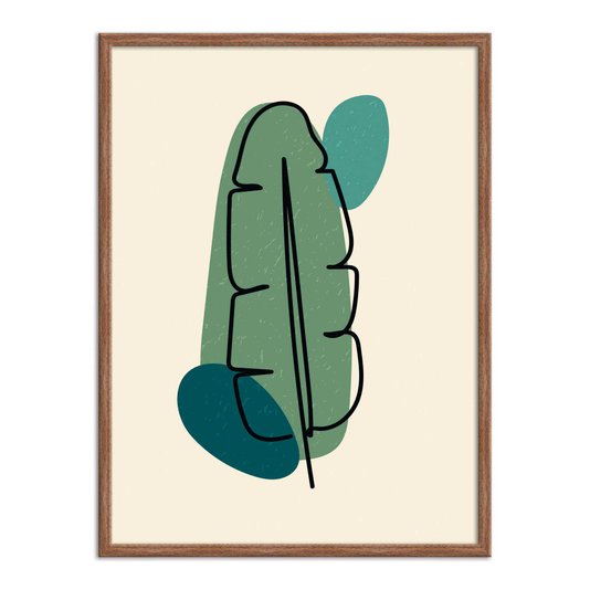 Quadro Decorativo Silhueta Folha De Bananeira