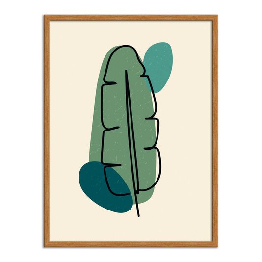 Quadro Decorativo Silhueta Folha De Bananeira