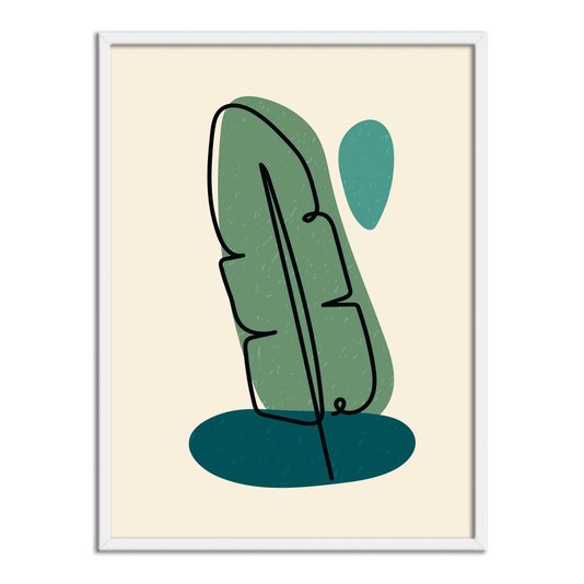 Quadro Decorativo Silhueta Folha De Bananeira