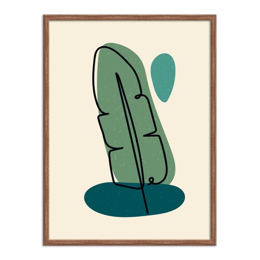 Quadro Decorativo Silhueta Folha De Bananeira