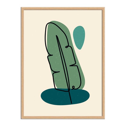 Quadro Decorativo Silhueta Folha De Bananeira