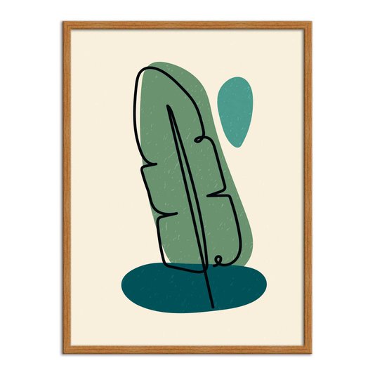 Quadro Decorativo Silhueta Folha De Bananeira