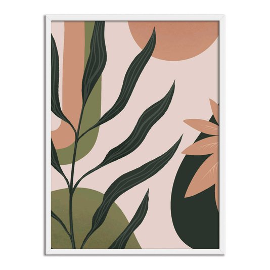 Quadro Decorativo Silhueta Folhagem Verde