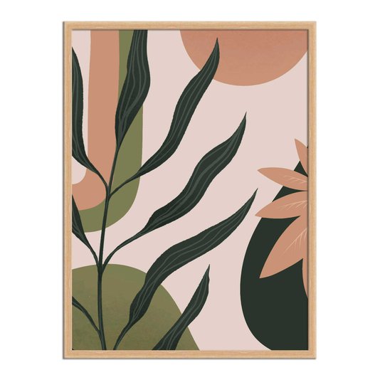 Quadro Decorativo Silhueta Folhagem Verde