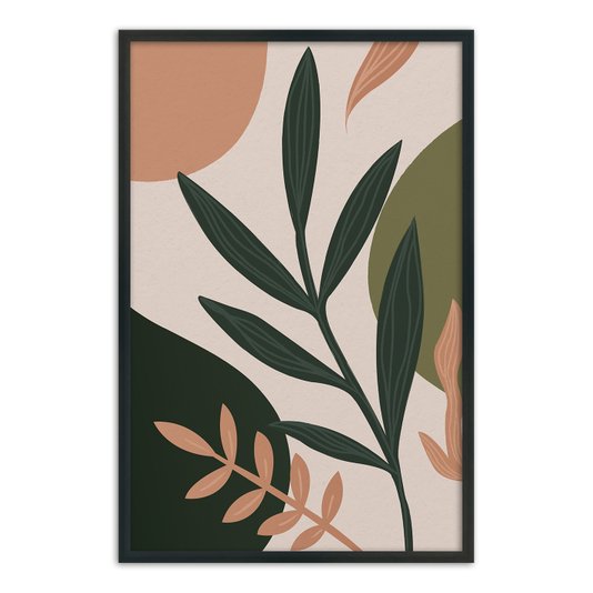 Quadro Decorativo Silhueta Folhagens