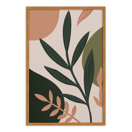 Quadro Decorativo Silhueta Folhagens