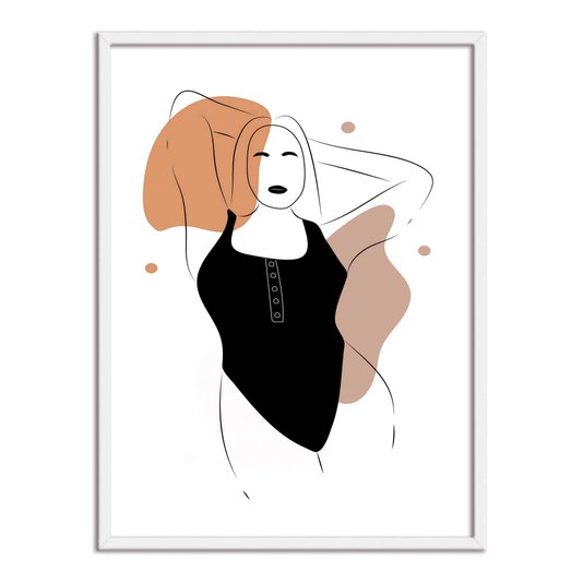 Quadro Decorativo Silhueta Maiô Preto