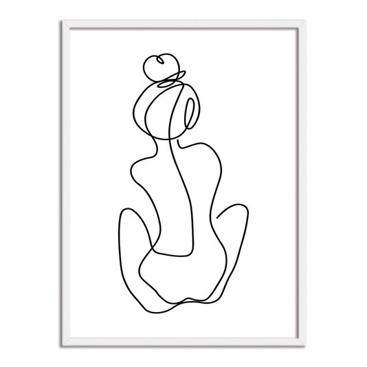 Quadro Decorativo Silhueta Mulher De Costa