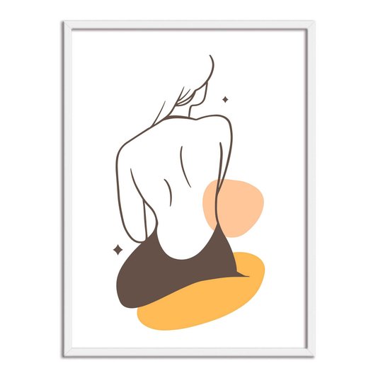 Quadro Decorativo Silhueta Mulher De Costa Com Cores