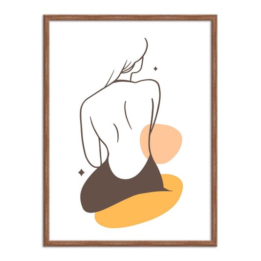 Quadro Decorativo Silhueta Mulher De Costa Com Cores