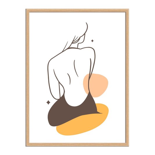 Quadro Decorativo Silhueta Mulher De Costa Com Cores