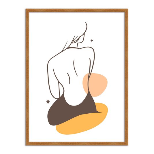 Quadro Decorativo Silhueta Mulher De Costa Com Cores