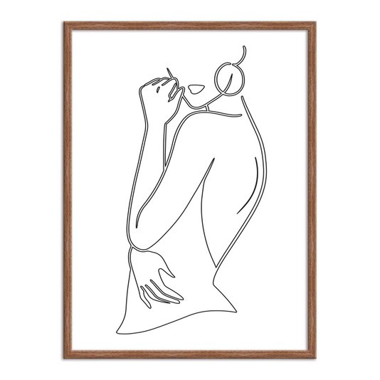 Quadro Decorativo Silhueta Mulher De Lado Preto e Branco