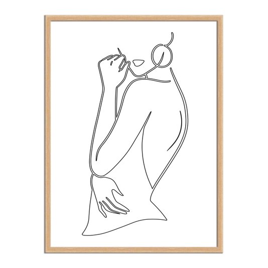 Quadro Decorativo Silhueta Mulher De Lado Preto e Branco