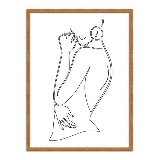 Quadro Decorativo Silhueta Mulher De Lado Preto e Branco