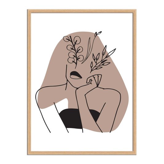 Quadro Decorativo Silhueta Mulher Pensativa