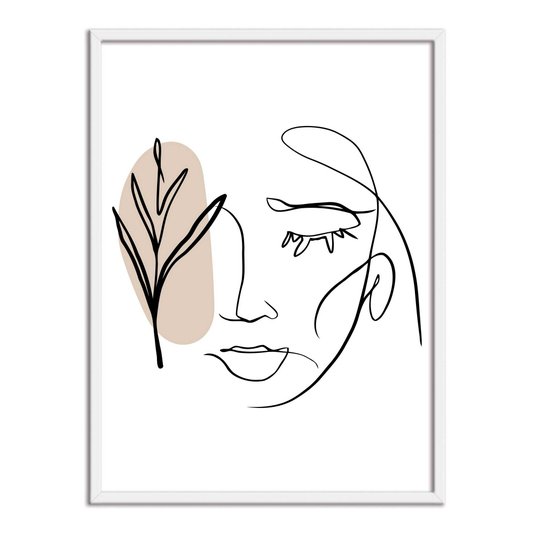 Quadro Decorativo Silhueta Olho Fechado