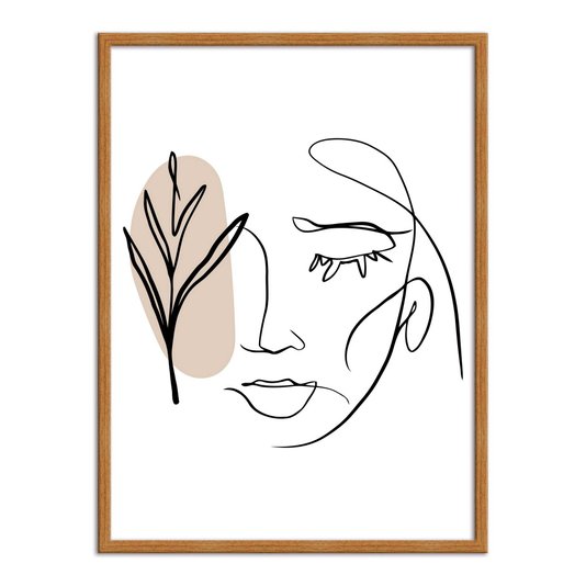 Quadro Decorativo Silhueta Olho Fechado