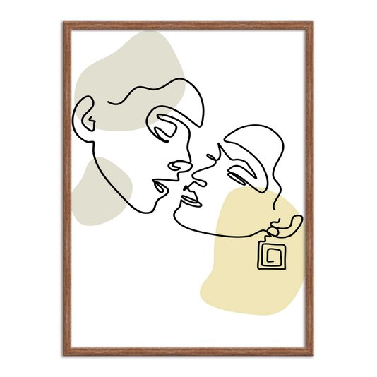 Quadro Decorativo Silhueta Rosto Casal