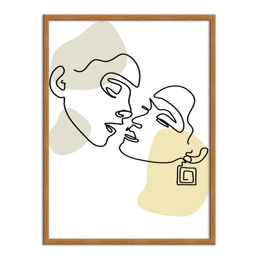 Quadro Decorativo Silhueta Rosto Casal