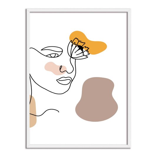 Quadro Decorativo Silhueta Rosto Com Cores