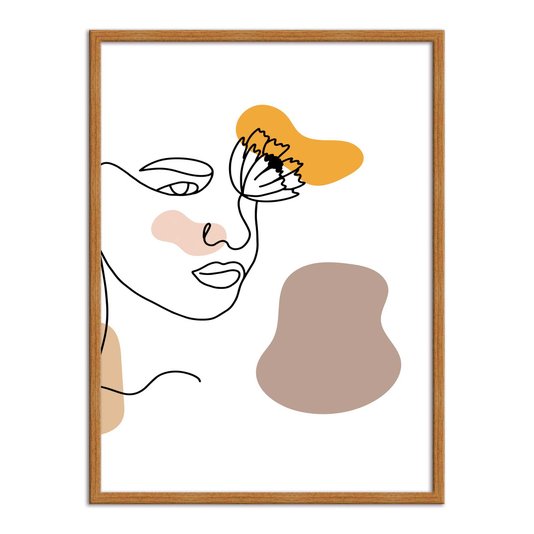 Quadro Decorativo Silhueta Rosto Com Cores