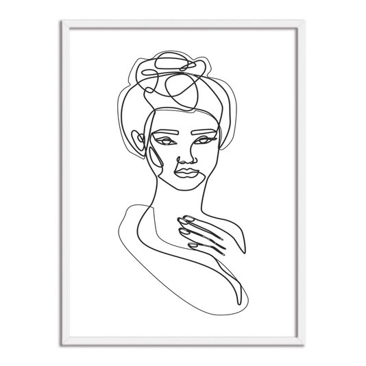 Quadro Decorativo Silhueta Rosto Contornado