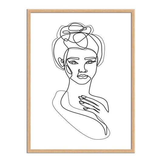 Quadro Decorativo Silhueta Rosto Contornado