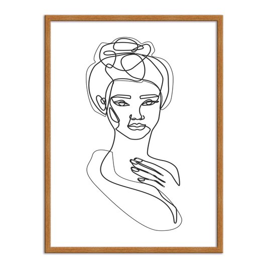 Quadro Decorativo Silhueta Rosto Contornado