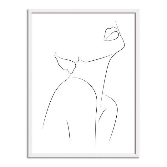 Quadro Decorativo Silhueta Traços Feminino Preto e Branco