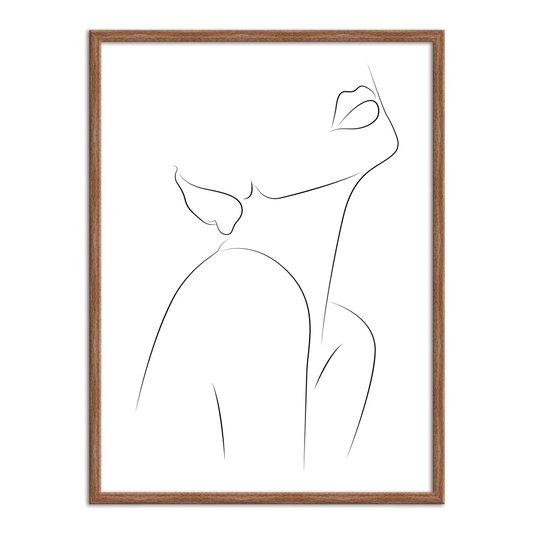 Quadro Decorativo Silhueta Traços Feminino Preto e Branco