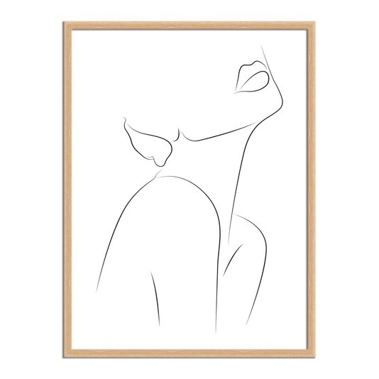 Quadro Decorativo Silhueta Traços Feminino Preto e Branco