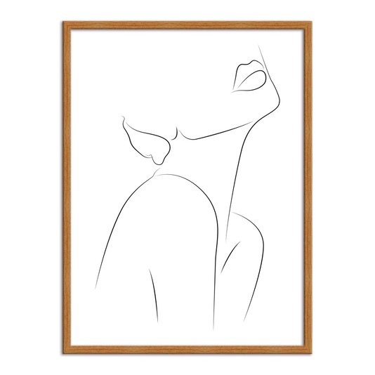 Quadro Decorativo Silhueta Traços Feminino Preto e Branco