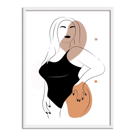 Quadro Decorativo Silhueta Unha Preta