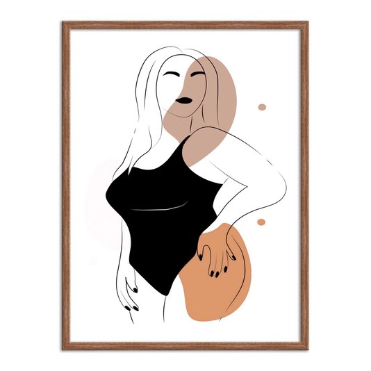 Quadro Decorativo Silhueta Unha Preta