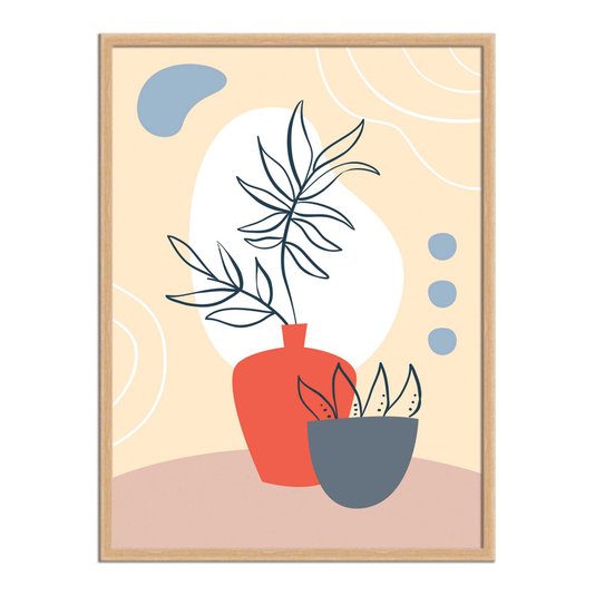 Quadro Decorativo Silhueta Vaso Laranja